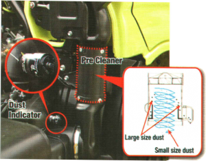 Pre cleaner dan dust indicator